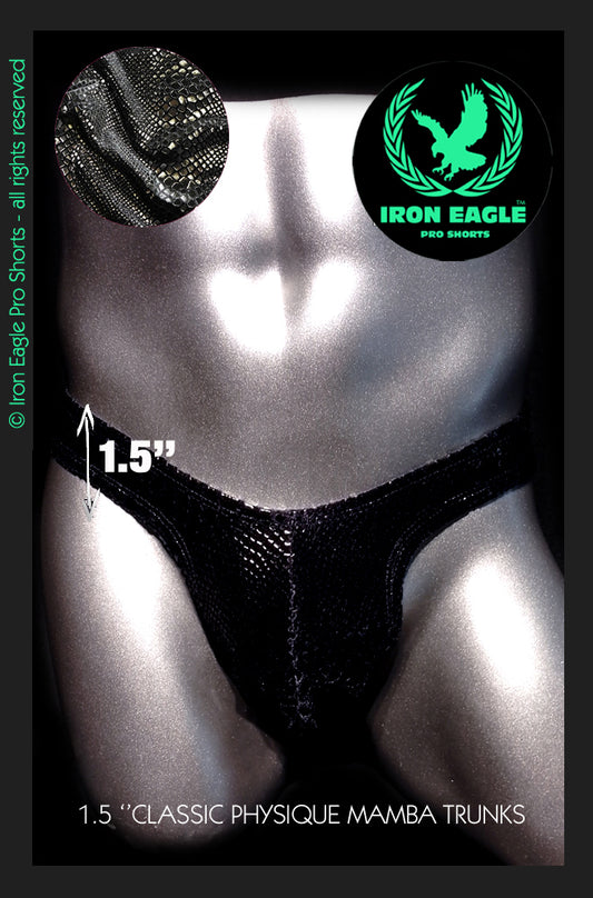 Pro Classic Physique Briefs - 1.5'' Mamba Snakeskin Velvet