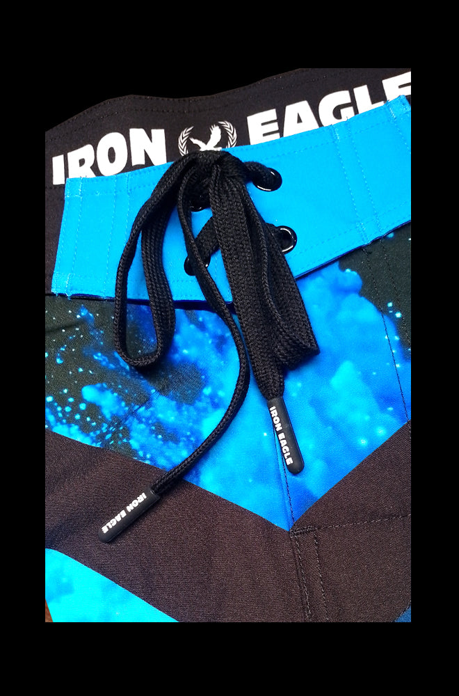 Iron Eagle Pro Shorts - 'Cosmic Vortex' 15'' Low Rise Men's Physique Shorts