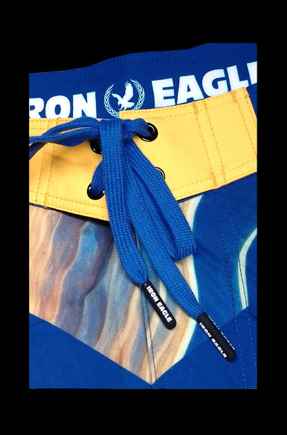 Iron Eagle Pro Shorts - 'Blue Voltage' 15'' Low Rise Men's Physique Shorts