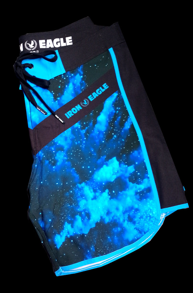 Iron Eagle Pro Shorts - 'Cosmic Vortex' 15'' Low Rise Men's Physique Shorts
